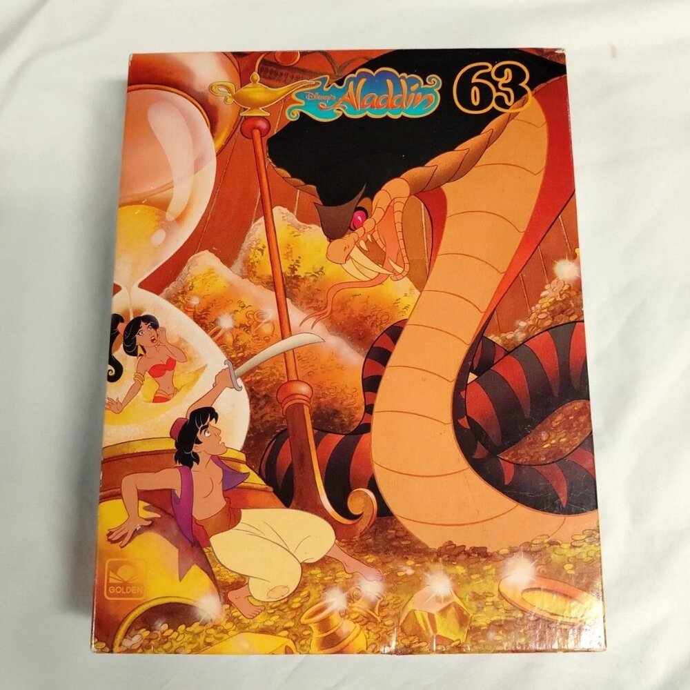 Disney Aladdin Jafar 63 piece 11 1/2" x 15 Vintage 90s Puzzle Golden. New Sealed